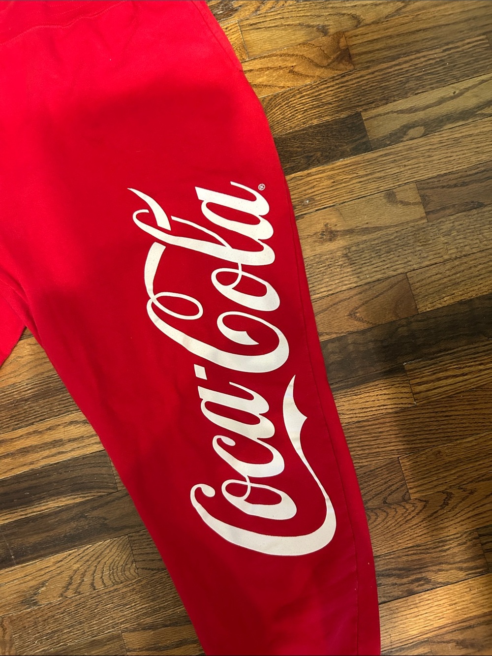 Coca Cola Red Sweatpants with White Script - Picture 2 of 4